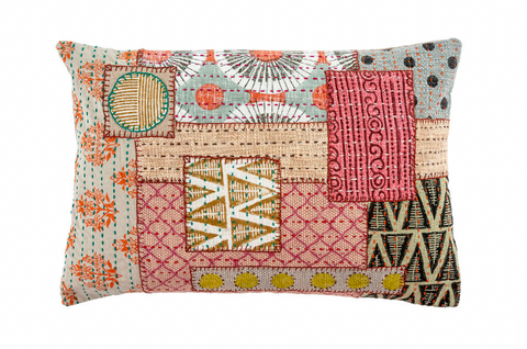 Indaba | Kantha Patchwork Pillow -Multicolour