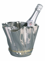 Chaudron Pewter Ice Bucket with Metal Ribbon