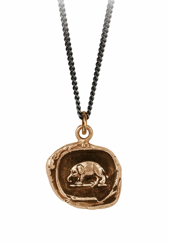 Pyrrha | "Elephant" Bronze Talisman Necklace