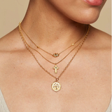 Satya | Centered in Faith Cross Emerald Gold Necklace