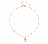 Satya | Centered in Faith Cross Emerald Gold Necklace