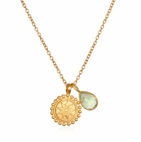 Satya | August Peridot Birthstone Mandala Necklace