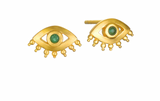 Satya | Evil Eye Emerald Earrings