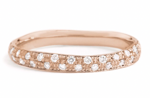 Anne Sportun | Narrow Pave Diamond Band 14k -Rose Gold