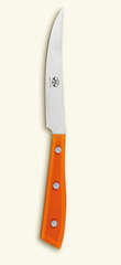 Match | Berti, Compendio Steak Knifes, set of 6, Polished Blade -Orange Lucite