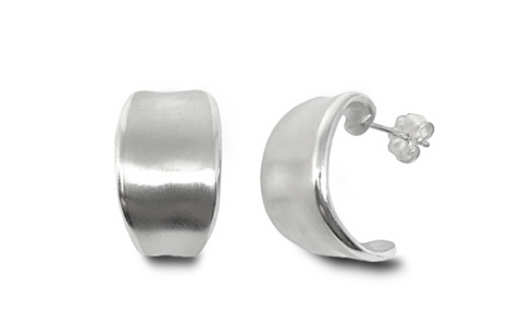 MATSU | Silver Magnolia Hoop Earrings