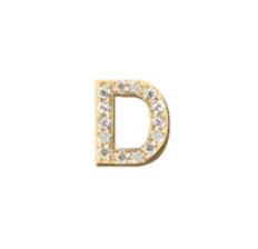 14K Gold & Pave Diamonds, Initial "D" Necklace