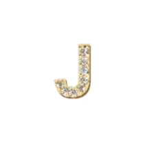 14K Gold & Pave Diamonds, Initial "J" Necklace
