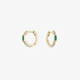 Shashi | Emerald Baguette Huggies