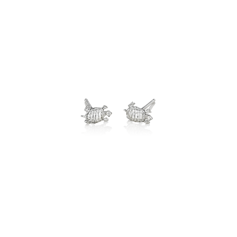 Sterling Silver Tiny Turtle Stud Earrings