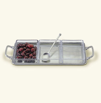 Match | Crudité Tray With Handles & Crystal Inserts