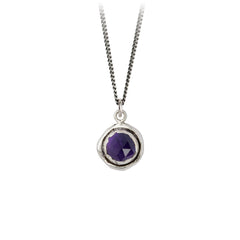 Amethyst Sterling Silver Faceted Stone Necklace