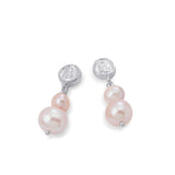 Bloodline Double Pink Pearl Drop Earrings