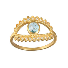 Satya | Keeper of Positivity Eye Blue Topaz Ring