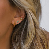 Demi Hoops - Gold Plate & Pink Sapphire