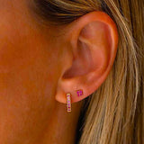 Quaditta - Gold Plate Pink Sapphire Stud Earrings