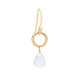 Heart Gemstone Briolette Earrings - Light Blue Chalcedony