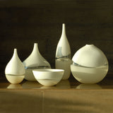 Lattimo Flat Round Vase - White/Ivory