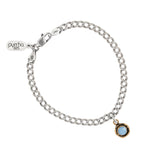 Chalcedony Small Faceted Stone Talisman Chain Bracelet - Bronze