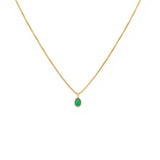 Sofia Slice Necklace - Emerald, 14k Vermeil