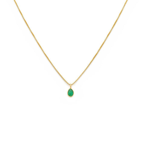 Sofia Slice Necklace - Emerald, 14k Vermeil
