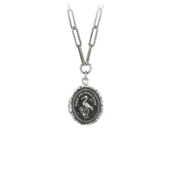 This Too Shall Pass Twisted Paperclip Chain Talisman Necklace - Oxidized Sterling Silver