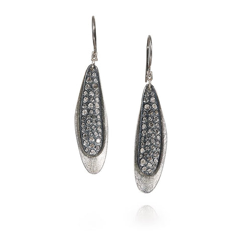 Palladium & Sterling Silver, White Brilliant Cut Diamonds Earrings