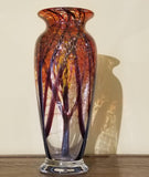 Crystal Cased Autumn Woods Iridescent Glass Vase