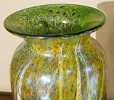 Teal Iridescent Aspen Woods Glass Vase