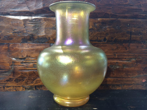 Classic, Yellow Iridescent Vase