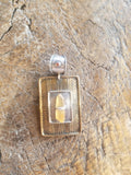 Tabra | Sterling Silver & Bronze Emboss, Citrine, Crystal Amber Pendant