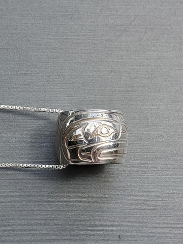 Sterling Silver 'Bear' Large Spirit Bead Necklace