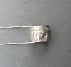 Sterling Silver 'Raven' Large Spirit Bead Necklace