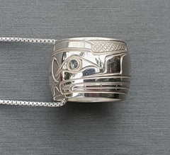 Sterling Silver 'Wolf' Large Spirit Bead Necklace