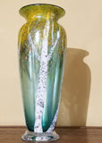 Teal Iridescent Aspen Woods Glass Vase